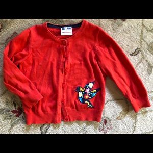 Hanna Andersson 3/4 sleeve bird appliqué sweater